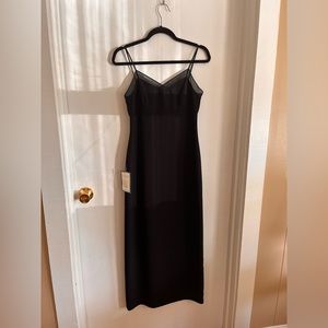 Vintage Ann Taylor Floor Length Black Fitted Cocktail Dress